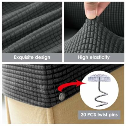 YancLife Armrest Chair Covers, Set of 2 Stretch Armchair Covers for Arms，Spandex Polyester Sofa Arm Caps Non Slip Armrest Covers Chairs Armchairs Couches Recliner for Furniture Protector - Image 4