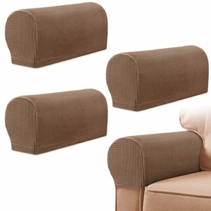YancLife Armrest Chair Covers, Set of 4 Stretch Armchair Covers for Arms,Spandex Polyester Sofa Arm Caps Non Slip Armrest Covers for Chairs Furniture Protector Armchairs Sofa Couches Recliner 2 YancLife Armrest Chair Covers, Set of 4 Stretch Armchair Covers for Arms,Spandex Polyester Sofa Arm Caps Non Slip Armrest Covers for Chairs Furniture Protector Armchairs Sofa Couches Recliner - Image 2