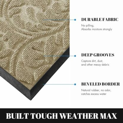 Yimobra Durable Door Mat, Heavy Duty Front Welcome Mats For Home Entrance Outdoor Indoor, Doormat for Outside Back Patio Floor Entry Porch Garage Office, Weather Resistant Easy Clean 3 Yimobra Durable Door Mat, Heavy Duty Front Welcome Mats For Home Entrance Outdoor Indoor, Doormat for Outside Back Patio Floor Entry Porch Garage Office, Weather Resistant Easy Clean - Image 3