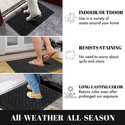 Yimobra Outdoor Door Mat, Heavy Duty Water Absorbent Mud Resistant Easy Clean Entry Outdoor Mats,Non Slip Backing, Exterior Mats for Outside Patio Porch Farmhouse 4 Yimobra Outdoor Door Mat, Heavy Duty Water Absorbent Mud Resistant Easy Clean Entry Outdoor Mats,Non Slip Backing, Exterior Mats for Outside Patio Porch Farmhouse - Image 4