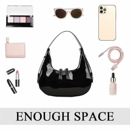 YingStar Shoulder Bags Women Clutch Hobo Bag Women Crescent Bag Ladies Underarm Bag Small Tote Handbag Y2k Half Moon Bag Leather Dumpling Bag Ladies Shoulder Handbag Women Satchel Handbag - Image 3