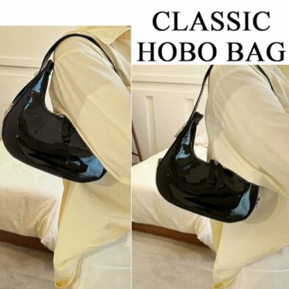 YingStar Shoulder Bags Women Clutch Hobo Bag Women Crescent Bag Ladies Underarm Bag Small Tote Handbag Y2k Half Moon Bag Leather Dumpling Bag Ladies Shoulder Handbag Women Satchel Handbag - Image 4