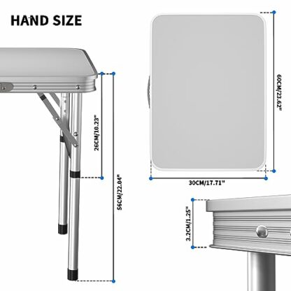 YouseaHome 4FT Heavy Duty Folding Table with Carrying Handle, for Outdoor Garden Picnic Cooking Beach Hiking Fishing with 3 Gear Adjustable Height 70cm/62cm/55cm… - Image 4