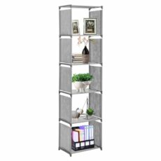 Youyijia 6 Tier 5 Cubes Modern Book Shelves Storage Shelf Tall Narrow Bookcase Display Unit Organizer Cube Display Shelves for Living Room, Bedroom