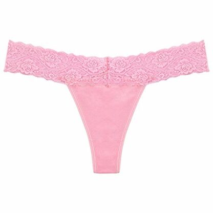 Yrendenge 8 Pack Cotton Lace Thongs for Women Panties Low Waist G-Strings Underwear Knickers Hollow Out Tangas Ladies T-Back Briefs Womens Thongs Multicolor - Image 4