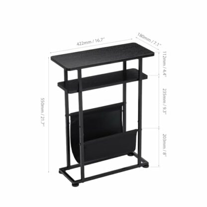ZEXVIDA Small Side Table for Small Spaces - Slim End Table with Magazine Holder - 2 in 1 Narrow End Table Living Room - Skinny Bedside Table Nightstand Bedroom Thin Side Table 4 ZEXVIDA Small Side Table for Small Spaces - Slim End Table with Magazine Holder - 2 in 1 Narrow End Table Living Room - Skinny Bedside Table Nightstand Bedroom Thin Side Table - Image 4