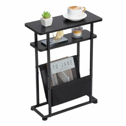 ZEXVIDA Small Side Table for Small Spaces - Slim End Table with Magazine Holder - 2 in 1 Narrow End Table Living Room - Skinny Bedside Table Nightstand Bedroom Thin Side Table 2 ZEXVIDA Small Side Table for Small Spaces - Slim End Table with Magazine Holder - 2 in 1 Narrow End Table Living Room - Skinny Bedside Table Nightstand Bedroom Thin Side Table - Image 2