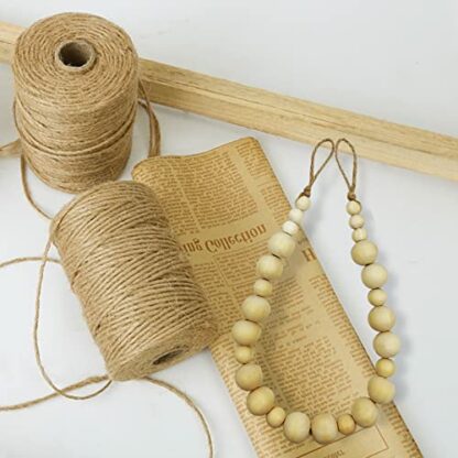ZILucky Set of 2 Curtain Tie Backs, Natural Wood Drape Tiebacks, Window Treatment, Farmhouse Garland, Boho decor Accessories - Image 3