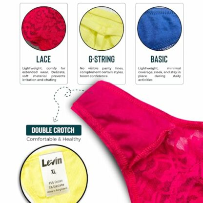 Zic style 12 Pack Variety of Womens Thong Panties Underwear T-Back Bikini Hipster Briefs Cotton Lace - Image 3