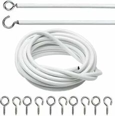 Zuvo Curtain Wire with Hooks and Eyes Extra Strong Curtain Wire with Hooks and Eye