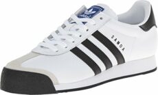 adidas Originals Samoa Retro Sneaker Running Shoe, White/Black, Men's 8, Women's 9 Medium
