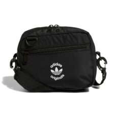adidas Originals Unisex's Originals Puffer and Pouch Crossbody Bag Shoulder, Black/White, One Size