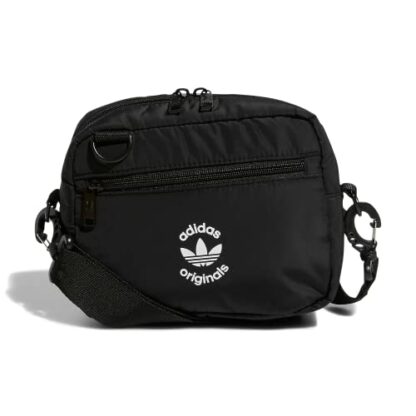 adidas Originals Unisex's Originals Puffer and Pouch Crossbody Bag Shoulder, Black/White, One Size - Image 2