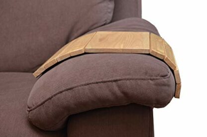 apollo THE HOUSEWARE BRAND Flexible Sofa Tray, Holder, Hevea Wood, Perfect for Wine or Snacks, Arm Chair Media Holder, Natural - Image 4