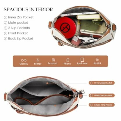 befen Genuine Leather Crossbody Bags for Women Travel Hobo Bags for Women with Adjustable Shoulder Guitar Strap 4 befen Genuine Leather Crossbody Bags for Women Travel Hobo Bags for Women with Adjustable Shoulder Guitar Strap - Image 4
