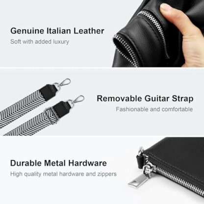 befen Women's Cross-body Bags, Genuine Leather Shoulder Handbags Functional Multi Pocket Small Cross Body Purse for Women - Image 4