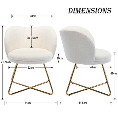 chairus Faux Fur Armchair Upholstered Living Room Balcony Occasional Accent Chair Home Vanity Chair with Metal Legs 3 chairus Faux Fur Armchair Upholstered Living Room Balcony Occasional Accent Chair Home Vanity Chair with Metal Legs - Image 3