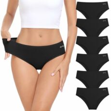 coskefy Underwear Women, 6 Pack Cotton Knickers Soft Breathable Briefs Comfy Hipster Panties Ladies Underpants