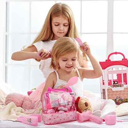 deAO Baby Doll Accessories Set 40PCS Pretend Play Role Play Games Set with Baby Feeding Accessories, Bag, Doll Bear, Bath, Soother Dummy, and Much More-Nurturing Pretend Toy for Kids 4 deAO Baby Doll Accessories Set 40PCS Pretend Play Role Play Games Set with Baby Feeding Accessories, Bag, Doll Bear, Bath, Soother Dummy, and Much More-Nurturing Pretend Toy for Kids - Image 4