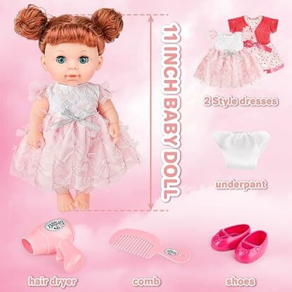 deAO Baby Doll Toys Girl Doll Dress-Up Doll Toy Set baby dolls for girls, Baby Doll Clothes & Dolls Accessories for 3 4 5 6 Year Old Girls Boys for Birthdays and Christmas 4 deAO Baby Doll Toys Girl Doll Dress-Up Doll Toy Set baby dolls for girls, Baby Doll Clothes & Dolls Accessories for 3 4 5 6 Year Old Girls Boys for Birthdays and Christmas - Image 4