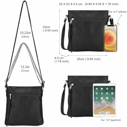 dobsechs Soft PU Leather Crossbody Bags for Women, Cross Body Bag with Multiple Pockets, Adjustable Strap, Perfect for Daily Use - Image 3