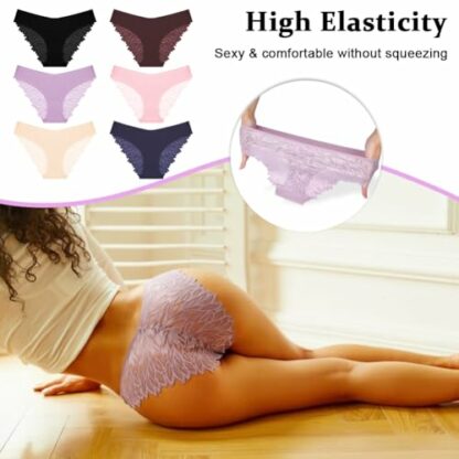 flintronic Cotton Underwear Women Lace, 6 Pack Women's Underwear, Soft and Stretchy Ladies Knickers, Ladies Briefs Hipster Panties Soft Multipack - Image 3