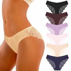 flintronic Cotton Underwear Women Lace, 6 Pack Women's Underwear, Soft and Stretchy Ladies Knickers, Ladies Briefs Hipster Panties Soft Multipack