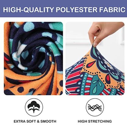 hyha 2 Pieces Printed Tub Chair Slipover with Cushion Cover, Removable Stretch Club Chair Cover for IKEA Tullsta, Armchair Cover Furniture Protector for Living Room,Blue Green - Image 3