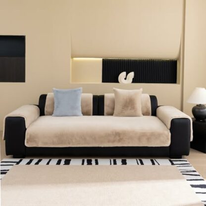 jianyana Sofa Covers Plush Sofa Slipcovers Soft Anti-slip Durable Couch Cover Universal 2 3 4 Seater Warm Breathable Machine Washable Furniture Protector for Leather Sofa Bench Sofa 2 jianyana Sofa Covers Plush Sofa Slipcovers Soft Anti-slip Durable Couch Cover Universal 2 3 4 Seater Warm Breathable Machine Washable Furniture Protector for Leather Sofa Bench Sofa - Image 2