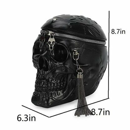 kiisy Skull Purses Handbags For Women Shoulder Bag,Skull Crossbody Purse Gothic Bag Purses Holiday Party Gift - Image 3
