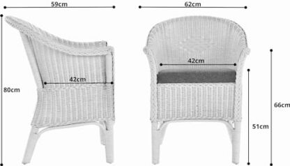 korb.outlet Rattan Chair, Natural Dining Chair, Wicker Chair, Includes Beige Cushion; Rattan Furniture, Rattan Chair with Armrests, Wicker Lounge Chair 4 korb.outlet Rattan Chair, Natural Dining Chair, Wicker Chair, Includes Beige Cushion; Rattan Furniture, Rattan Chair with Armrests, Wicker Lounge Chair - Image 4
