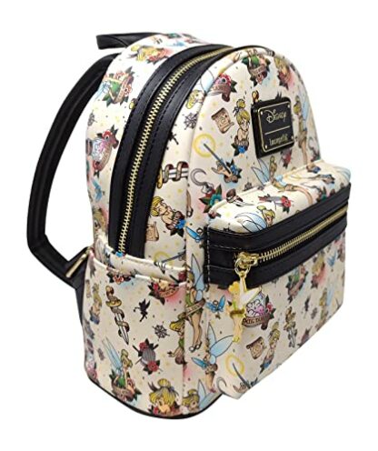 loungefly Disney Peter Pan Tinkerbell Tattoo Print Womens Double Strap Shoulder Bag Purse - Image 3