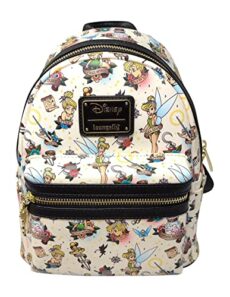 loungefly Disney Peter Pan Tinkerbell Tattoo Print Womens Double Strap Shoulder Bag Purse