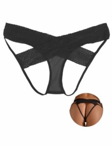 ohmydear Lace G String Thongs for Women Plus Size Stretchy Tangas Ladies Knickers Back Criss Cross Sexy Underwear Cheeky Hipster Bikini Briefs, UK 8-22