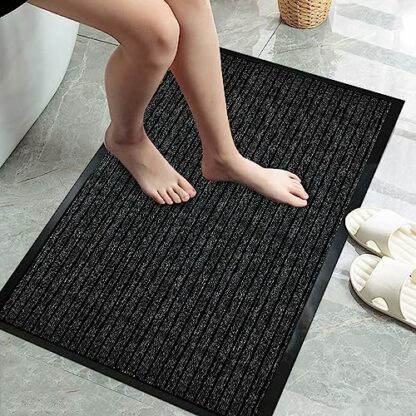 renoazul® Non Slip Washable Rubber Mat, 120 x 150 cm Dirt trapper, Black Waterproof Area Rug, Heavy Duty Mud Barrier Carpet, Shoes Dust Scraper for Indoor, Bedroom, Living and Dining Room 3 renoazul® Non Slip Washable Rubber Mat, 120 x 150 cm Dirt trapper, Black Waterproof Area Rug, Heavy Duty Mud Barrier Carpet, Shoes Dust Scraper for Indoor, Bedroom, Living and Dining Room - Image 3