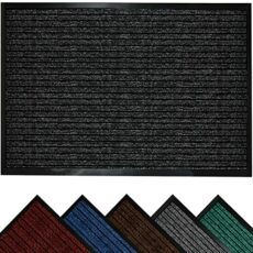 renoazul® Non Slip Washable Rubber Mat, 120 x 150 cm Dirt trapper, Black Waterproof Area Rug, Heavy Duty Mud Barrier Carpet, Shoes Dust Scraper for Indoor, Bedroom, Living and Dining Room