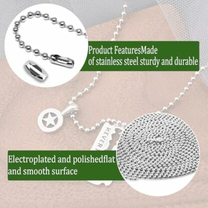 rietegio Roller Blind Chain 6 Meter Stainless Steel Blind Beads Chain with 20 Pcs Blind Cord Connector 4.5mm Silver Replacement Chain for Roller Blind and Vertical Blinds Repair Parts - Image 4