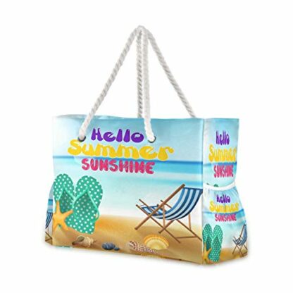 senya Large Beach Bags Totes Canvas Tote Shoulder Bag Sealives Sea World Water Resistant Bags for Gym Travel Daily - Image 2