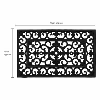 simpa Heavy Duty Rubber Door Mats Wrought Iron Style Design. Choose by Size & Qty. - Image 4