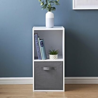 spot on dealz® 2 Cube Storage Unit Small Bookcase Wooden Storage Cabinets Book Shelf Shelves Bookcases and Shelving Units Display Furniture Indoor Living Room Decor - Image 2