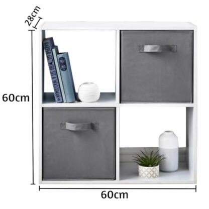 spot on dealz® 4 Cube Storage Unit Bookcase Wooden Storage Cabinets Book Shelf Shelves Bookcases and Shelving Units Display Furniture Indoor Living Room Decor - Image 3