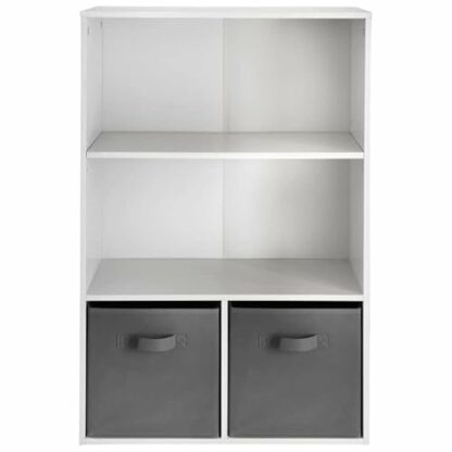 spot on dealz® 4 Cube Storage Unit Bookcase Wooden Storage Cabinets Book Shelf Shelves Bookcases and Shelving Units Display Furniture Indoor Living Room Decor White - Image 4