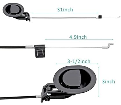 ttmagic Universal Heavy-Duty Metal Sofa Chair Recliner Release Pull Handle Replacement Parts with Cable, Fits Ashley, Lazy Boy and Most Recliner Sofa Brand, Recliner Handle Size 3" x 3.5" - Image 3