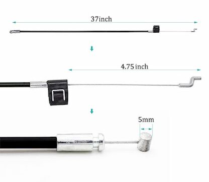 ttmagic Universal Recliner Release Cable Replacement Part, Sofa Couch Recliner Pull Cable 37inch, 5mm Cable Barrel End S-Shaped Hook Exposed Cable (4.75 in Length) - Image 3