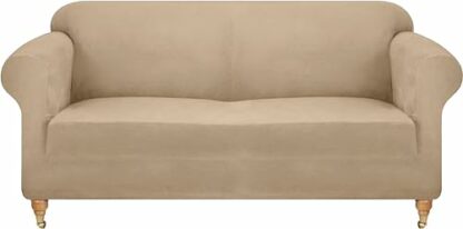viceroy bedding VELVET STRETCH Thick Sofa Covers 1/2/3/4 Seater Sofa Furniture Protector EASY FIT ELASTIC Jacquard Fabric Couch Settee Slipcover BONUS SIDE STORAGE POCKET - Image 2