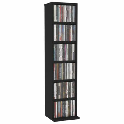 vidaXL CD Cabinet – Space-Saving CD Storage Organizer - 6 Compartment White Engineered Wood Shelf for Office, Living Room, Bedroom - Image 4