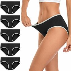 wirarpa Ladies Cotton Stretch Knickers Low Rise Underwear for Women Soft Brief Panties Multipack