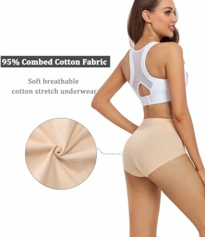 wirarpa Ladies Knickers Cotton Full Briefs High Waisted Underwear Panties for Women Multipack 4 wirarpa Ladies Knickers Cotton Full Briefs High Waisted Underwear Panties for Women Multipack - Image 4