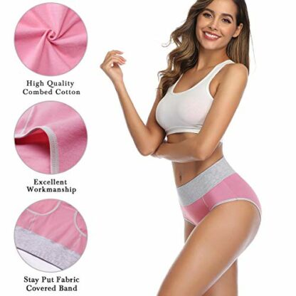 wirarpa Underwear Women High Waist Cotton Knickers Ladies Panties Full Coverage Briefs Underpants Plus Size Multipack - Image 4