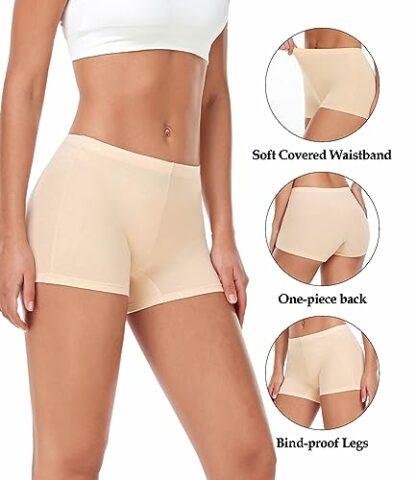 wirarpa Women's Boyshort Panties Ladies Safety Boxer Briefs Anti Chafing Cotton Underwear with Cotton Crotch 4 Pack - Image 3